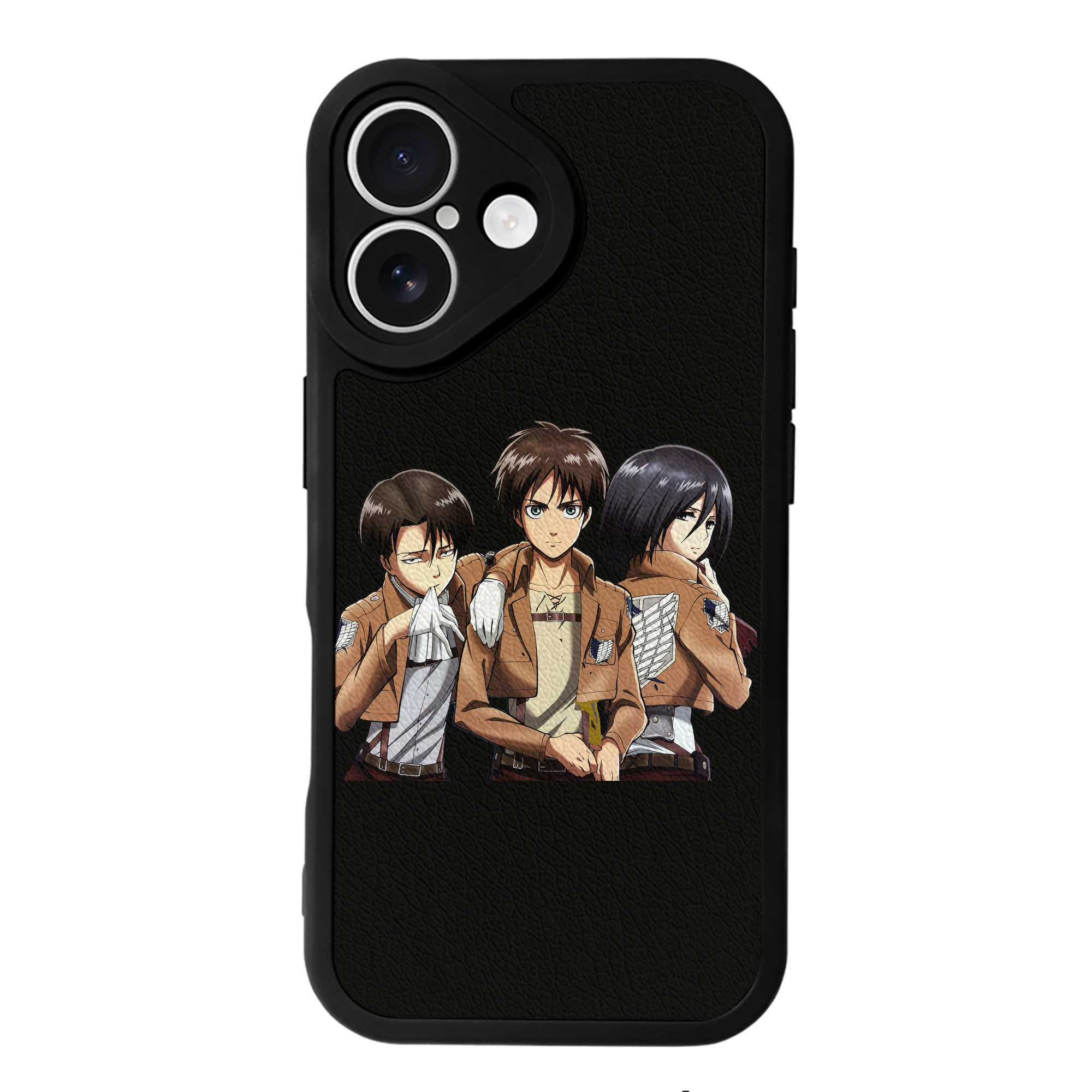 （画像用） 進撃の巨人 エレン･イェーガー Attack on Titan Eren Jäger 【iPhone 16シリーズ対応】シリコンスマホケース（レザー調） 材質：シリコン